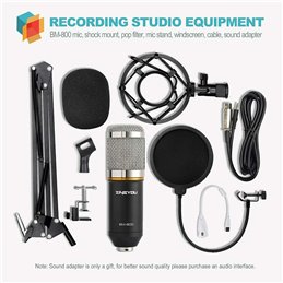 Microfono de Condensador Kit, ZINGYOU BM-800 Micro Set Estudio Profesional