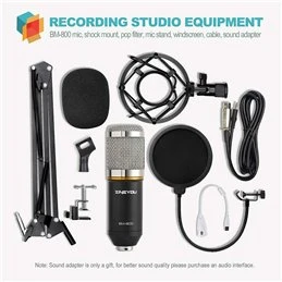 Microfono de Condensador Kit, ZINGYOU BM-800 Micro Set Estudio Profesional