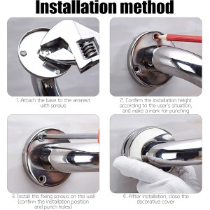 Asa de Seguridad para Baño, Antideslizante, Manija de la Ducha de Acero Inoxidable