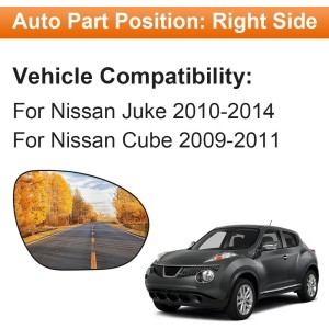 SENZEAL Cristal de espejo reemplazar para Nissan Juke 2010-2014