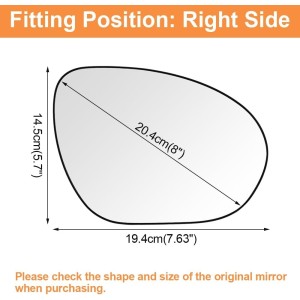 SENZEAL Cristal de espejo reemplazar para Nissan Juke 2010-2014