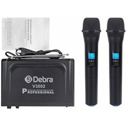 Microfonos inalambricos ,Debra V3002  de doble canal con 2 microfonos de mano