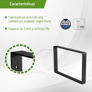 Amig - Soporte Rectangular para Estantes Industriales - 211 x 311 x 30 mm
