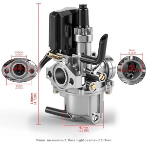 17mm Carburador, Scooter Carburador Motocicleta Carburador con Conector E-choke 2-polos