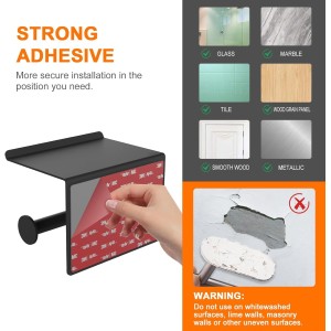 Ibergrif MK34053B - Portarrollos Adhesivo Sin Tapa de Papel Higiénico