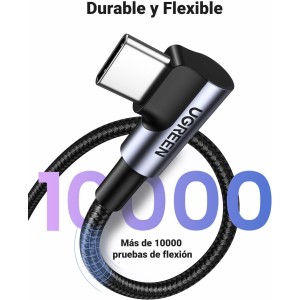 UGREEN Cable USB A Tipo C, 90 Grados, Rápido.0.5Mt