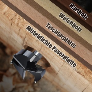 Broca Forstner de 57 mm para madera, longitud de 92 mm