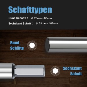 Broca Forstner de 57 mm para madera, longitud de 92 mm