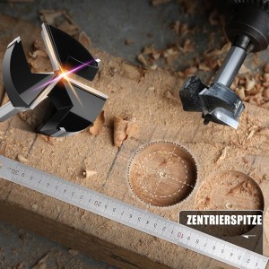 Broca Forstner de 57 mm para madera, longitud de 92 mm