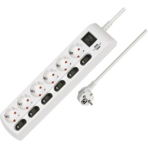 Brennenstuhl regleta de enchufes con 6 Tomas de Corriente y interruptores Individuales