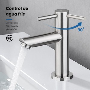 Ibergrif M18103 Grifo de Lavabo SOLO AGUA FRÍA