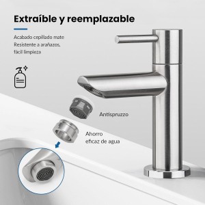 Ibergrif M18103 Grifo de Lavabo SOLO AGUA FRÍA