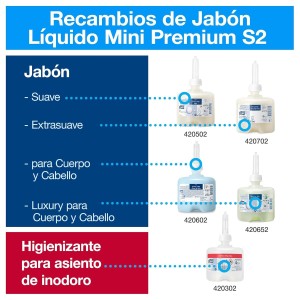 Tork Dispensador Mini para Jabón Líquido, Crema de Ducha