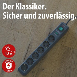 Brennenstuhl Eco-Line regleta de enchufes con 6 Tomas de Corriente y protección contra sobretensiones