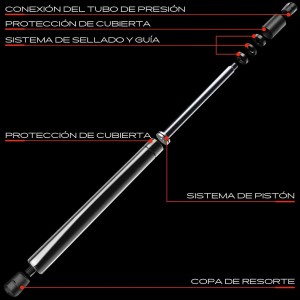 Frankberg 2x Amortiguadores de gas portón trasero Compatible con A4 Allroad 8KH B8 Touring 2009-2016