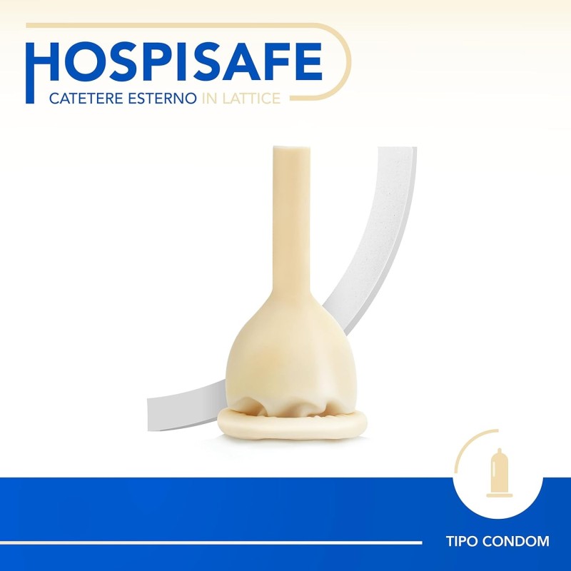 AIESI® Catéter Externo de látex para hombre con cinta adhesiva diamètre 25 mm