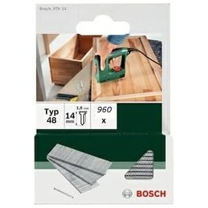 Bosch 1000x Clavo de Tipo 48 (para Madera, Longitud 14 mm, Anchura 1,8 mm