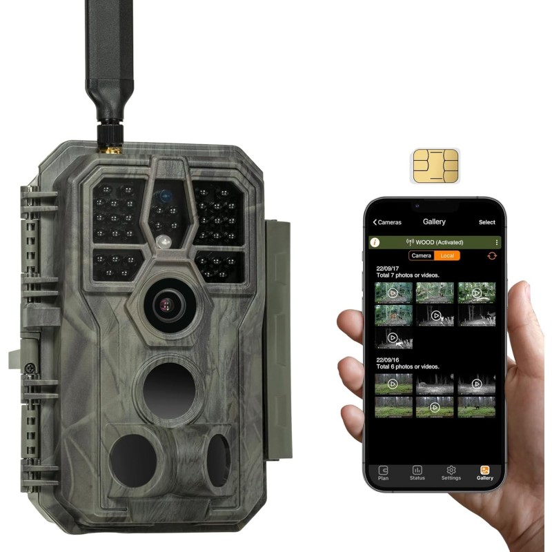GardePro X50 Camaras de CaZa 4G LTE con App y Tarjeta SIM, 32MP 1296P H.265 Vidéo