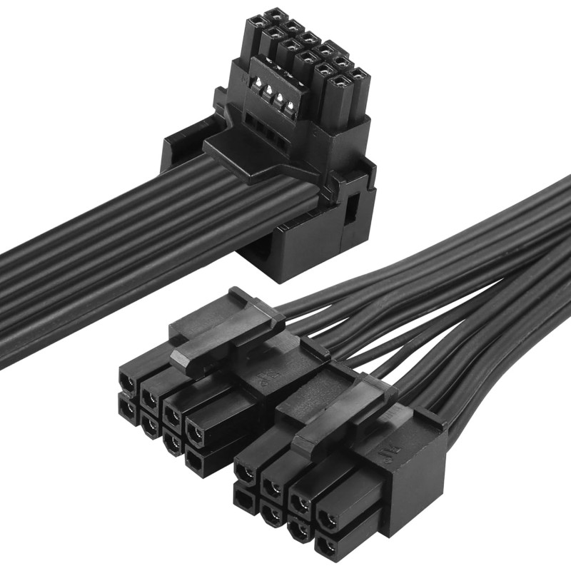 CERRXIAN Cable de alimentación ATX3.0 12VHPWR de 1 pie a 3x 8 pines, PCI-e 5.0 12VHPWR ATX3.0 600W
