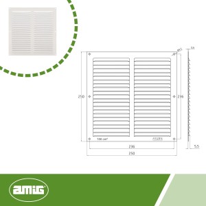 Amig - Rejilla Cuadrada de Aluminio - Rejillas de Ventilación para Salida de Aire