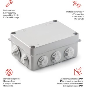 Famatel - Caja estanca IP55,Tapa con tornillos