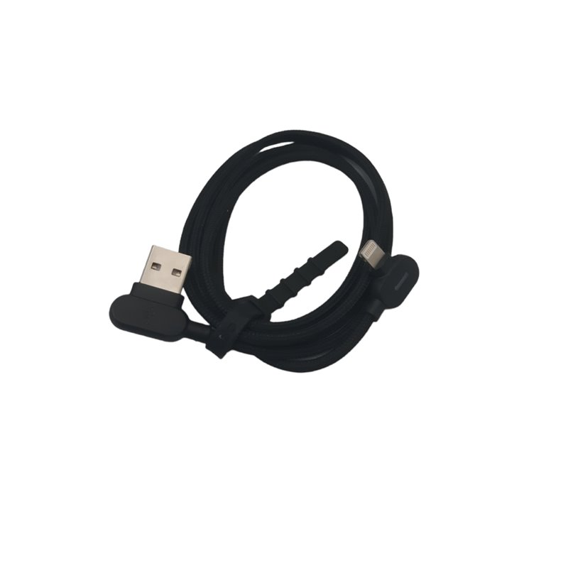 Cable USB acodado a Lightning acodado