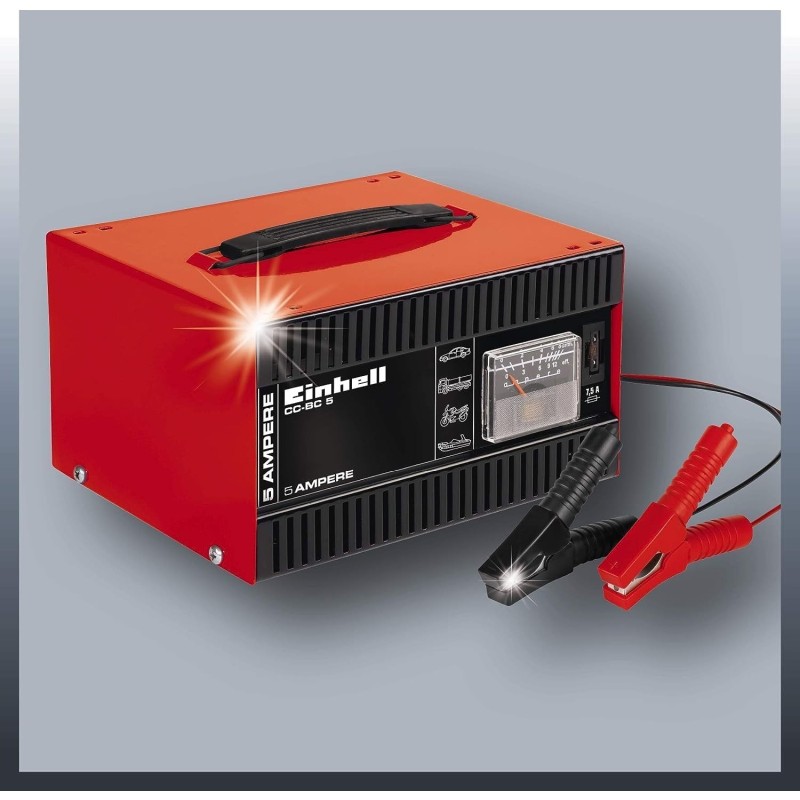 Einhell Cargador de baterías CC-BC 5(p. baterías de 16-80 Ah, 12 V