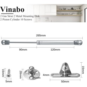 Vinabo 2PCS Amortiguadores de Gas 100N, Resorte de Compresión para Puertas Armario