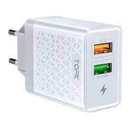 Cargador USB Dual TOPK, pantalla LED Digital