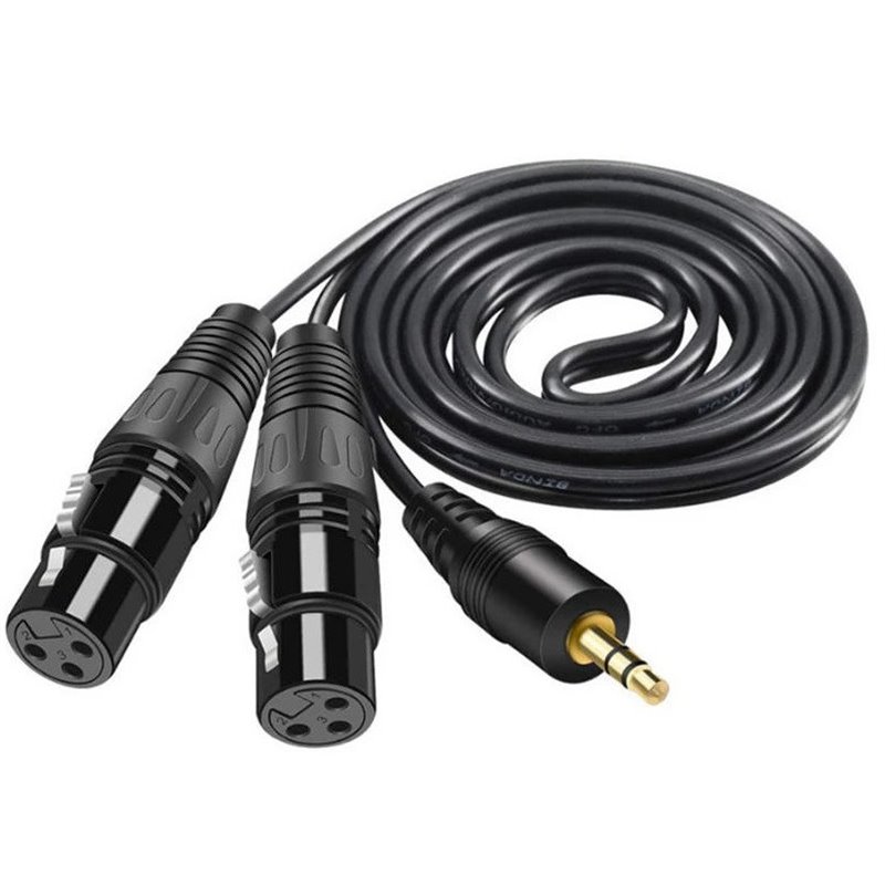 Cable XLR 3,5mm estéreo Jack macho hembra a Dual Cable XLR 3,5mm estéreo Jack macho hembra a Dual