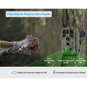 GardePro X50 Camaras de CaZa 4G LTE con App y Tarjeta SIM, 32MP 1296P H.265 Vidéo