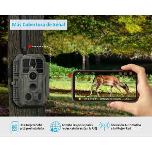 GardePro X50 Camaras de CaZa 4G LTE con App y Tarjeta SIM, 32MP 1296P H.265 Vidéo