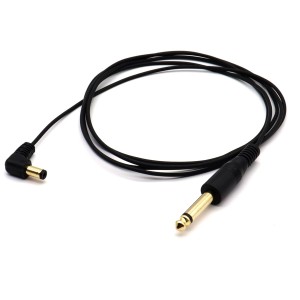 Disscool Cable de clip de tatuaje, cable chapado en oro, 6,35 mm a 5,5 x 2,1 mm