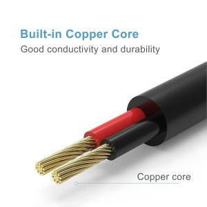 Disscool Cable de clip de tatuaje, cable chapado en oro, 6,35 mm a 5,5 x 2,1 mm
