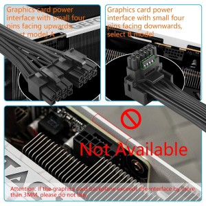 CERRXIAN Cable de alimentación ATX3.0 12VHPWR de 1 pie a 3x 8 pines, PCI-e 5.0 12VHPWR ATX3.0 600W