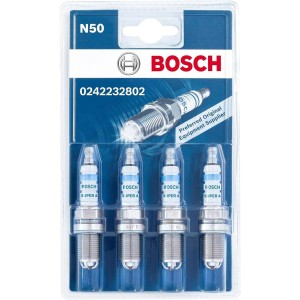 Bosch Super 4 0242232802 (N50) - Juego de 4 Bujías de Encendido