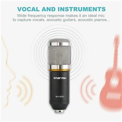 Microfono de Condensador Kit, ZINGYOU BM-800 Micro Set Estudio Profesional