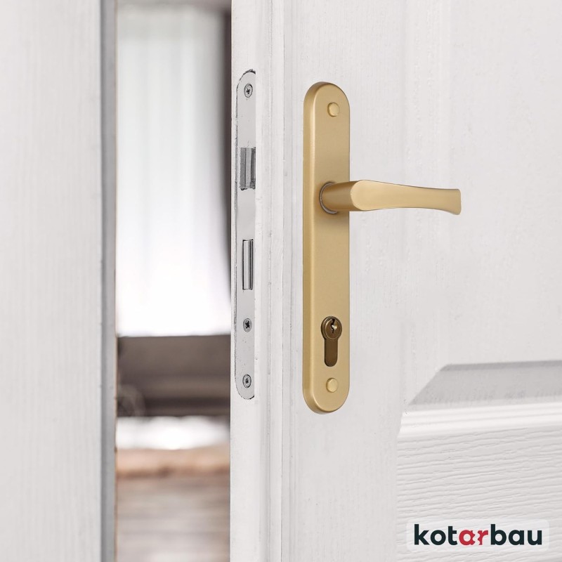 KOTARBAU® Juego de manillas para Puerta, Manilla de Cilindro de Perfil, 90 mm