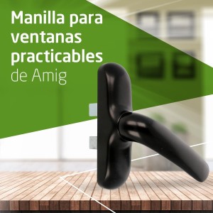 Amig - Manilla para Ventanas Practicables - Base de Aluminio - Cubierta de PVC