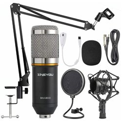 Microfono de Condensador Kit, ZINGYOU BM-800 Micro Set Estudio Profesional