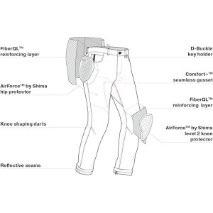 Shima Devon - Pantalones Vaqueros para Motocicleta, elásticos.Talla: 30W / 32L