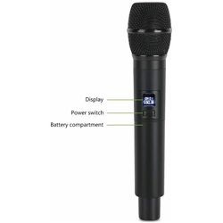 Micrófonos inalámbricos de doble canal profesional con dos micrófonos de mano