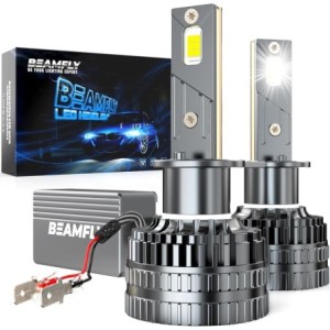 H1 Bombillas LED Auto 130W 48000LM 6000K Luces Blancas 600%