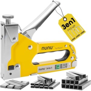 Rapid NUNU Grapadora Manual 3 en 1 para Madera con 3.000 Grapas y clavos