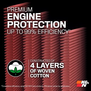 K&N 33-2857 Filtro de Aire Coche, Lavable y Reutilizable