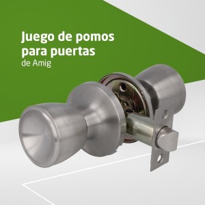 Amig - Juego de Pomos de Paso Tipo Copa - Latón - Picaporte de entrada 60/70 mm