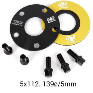 OMP Speed Juego de 2 Separadores Grosor: 5mm PCD: 5x112 CB: 57.1 OD: 139 Tornillo x20 M14x1.5