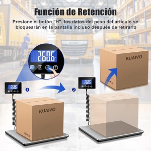 Bascula Industrial, Bascula Maletas Viaje de 300kg/20g con Función de Retención/Tara