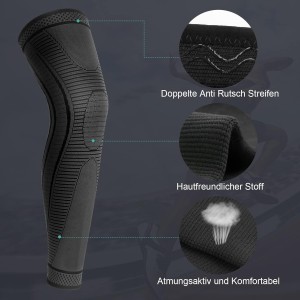 Rodillera de Compresión de Pierna Completa Rodilleras Largas Con Silicona Antideslizante.TALLA M