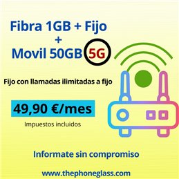 FIBRA 1GB + FIJO + MOVIL 50 GB